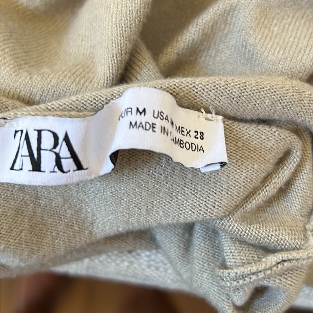 Zara Mock Neck Combination Long Sleeve Sweater - Picture 9 of 9